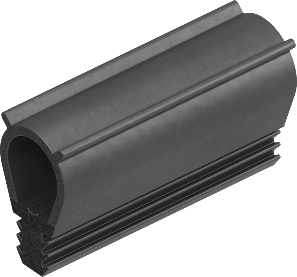 Dichtprofil aus Brandschutzmaterial, Moosgummi EPDM; Klemmprofil EPDM 60 ± 5 Shore A schwarz