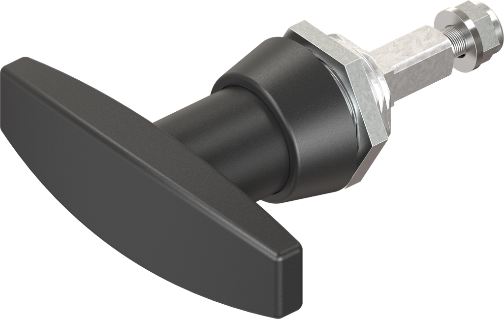 T-handle, non-keyed, Zinc die black powder-coated