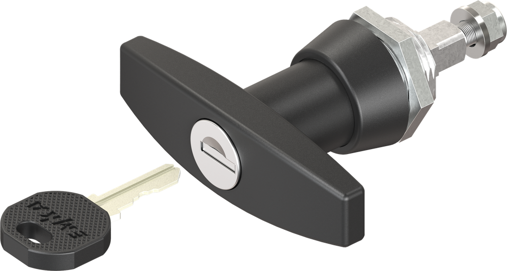 Asa en T, llave EK 333, zamak recubierto de polvo negro