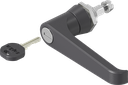 L-handle keyed different, Zinc die black powder-coated