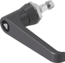 L-greep driekant 8, Zamak zwart gepoedercoat