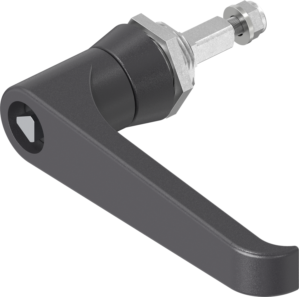 L-greep driekant 8, Zamak zwart gepoedercoat