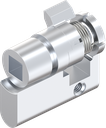 Profile half cylinder with insert square female 8, Zinc die chrome-plated