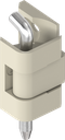 Bisagra 180°, zamak recubierto gris guijarro