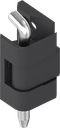 180° Scharnier met stalen stift, Zamak zwart gepoedercoat
