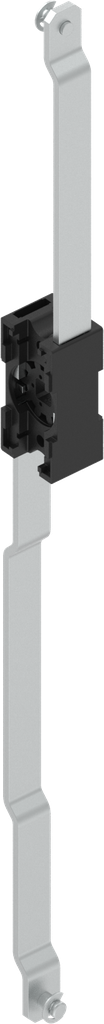 crémone pour tringles rondes, polyamide noir et aluminium