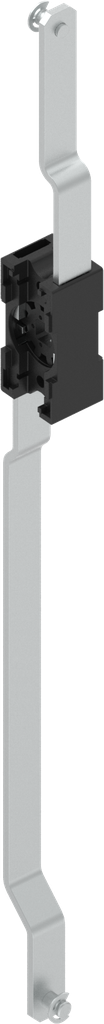 crémone pour tringles plates ou tringles rondes, polyamide noir et aluminium