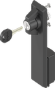 capotage avec papillon clé différente, polyamide noir et zamak époxy noir