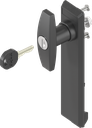 capotage avec poignée en T clé EK 333, polyamide noir et zamak époxy noir