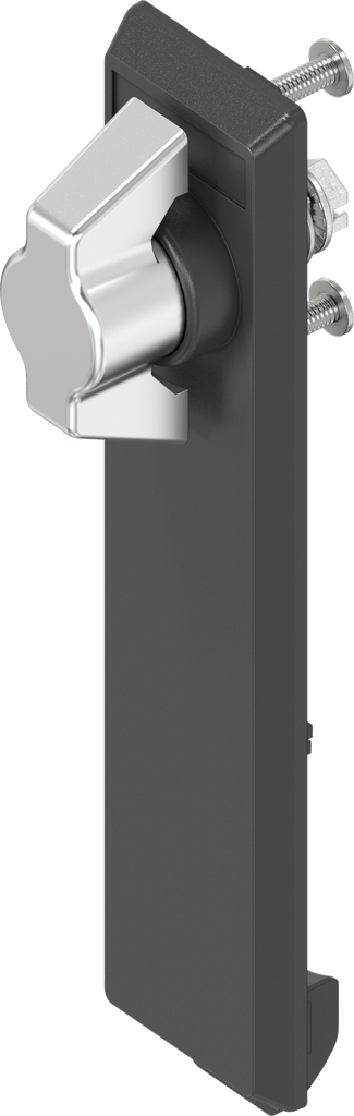 Escutcheon with wing knob, non-keyed, Stainless steel and polyamide black