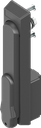 poignée escamotable avec rotor carré 8 fendu, polyamide GF noir