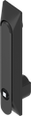Zwenkgreep 1150 met universele behuizing met bediening vierkant 6, polyamide en GD-Zn (Zamak) zwart gepoedercoat