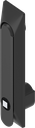 poignée escamotable 1 150 avec embase universelle avec rotor carré 8, polyamide et zamak époxy noir