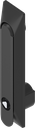 Zwenkgreep 1150 met universele behuizing met bediening driekant 8, polyamide en GD-Zn (Zamak) zwart gepoedercoat