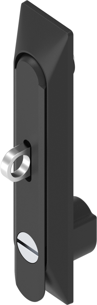 poignée escamotable 1 150 avec embase universelle avec rotor fente 2x4 et pour cadenas, polyamide et zamak époxy noir