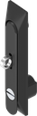 poignée escamotable 1 150 avec embase universelle avec rotor fente 2x4 et pour cadenas, polyamide et zamak époxy noir