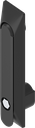 Maneta giratoria 1150 con embellecedor universal con inserto hexágono exterior SW 11, poliamida y zamak recubierto de polvo negro