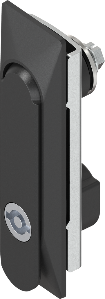 Maneta giratoria 1150 con inserto doble barra 5, zamak recubierto de polvo negro