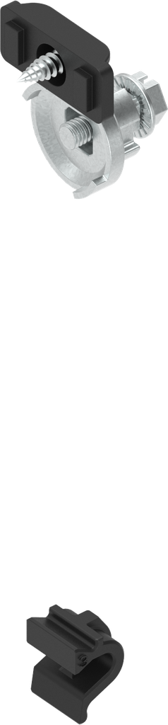 accessoires de fixation crochet, pontet, adaptateur et vis pour poignée escamotable avec came, polyamide et zamak