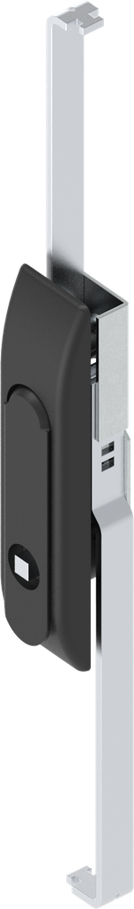 Swinghandle with rods with insert square 7, Polyamide and zinc die black powder-coated