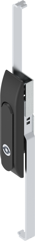 poignée escamotable avec crémones avec rotor double barre 5, polyamide et zamak époxy noir