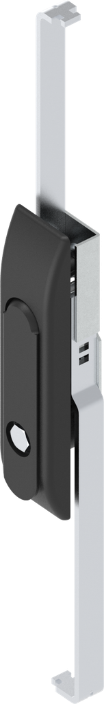 poignée escamotable avec crémones avec rotor 6 pans mâle SW 11, polyamide et zamak époxy noir