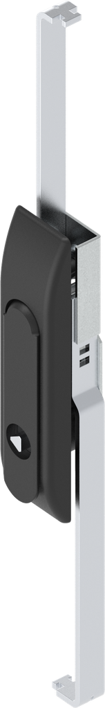 poignée escamotable avec crémones avec rotor triangle 7, zamak époxy noir