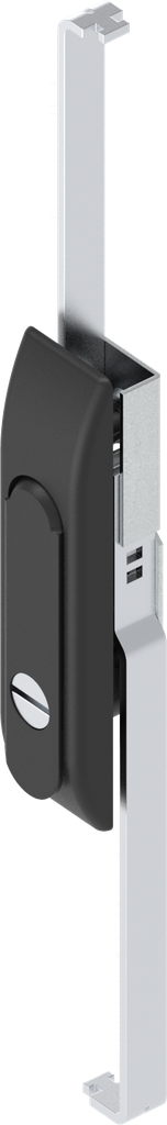 Swinghandle with rods with insert slot 2 x 4, Zinc die black powder-coated