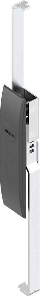 capotage avec crémones avec rotor double barre 3 et cache-entrée, polyamide GF noir