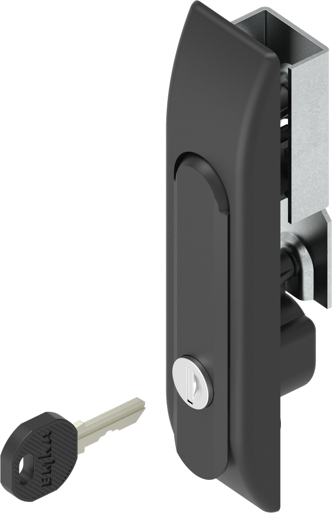 poignée escamotable pour crémones clé différente, zamak époxy noir