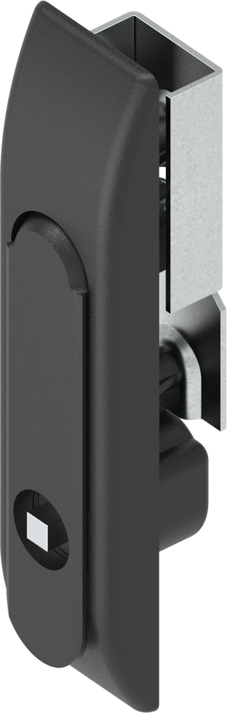 poignée escamotable pour crémones avec rotor carré 6, polyamide et zamak époxy noir