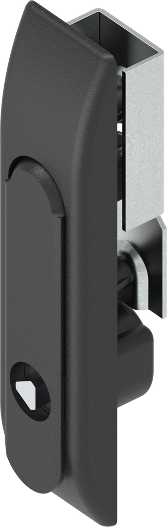 poignée escamotable pour crémones avec rotor triangle 8, polyamide et zamak époxy noir