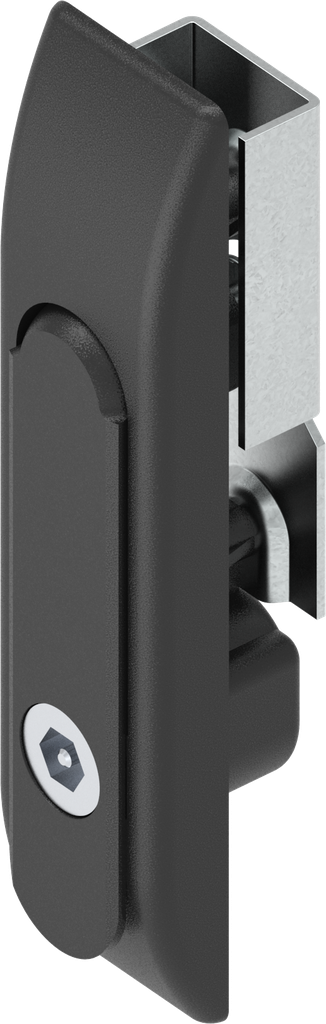 Zwenkgreep voor sluitstangen met bediening inbus SW 8 met stift, polyamide en GD-Zn (Zamak) zwart gepoedercoat