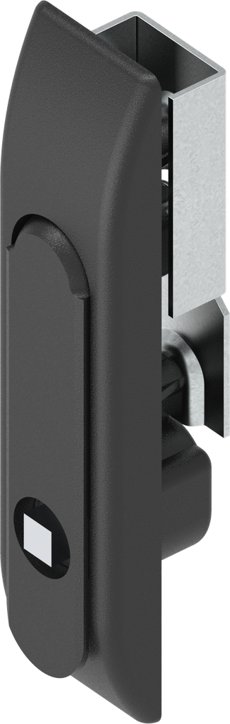 Swinghandle for rods with insert square 8, Zinc die black powder-coated