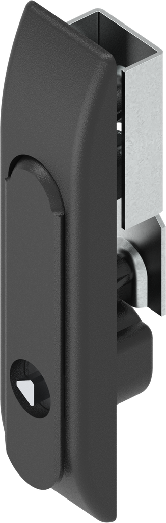 poignée escamotable pour crémones avec rotor triangle 7, zamak époxy noir