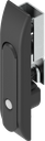 poignée escamotable pour crémones avec bouton-poussoir, polyamide et zamak époxy noir