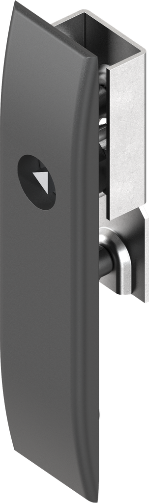 Mostrina per aste per serratura con inserto triangolo 6,5 CNOMO, poliammide GF nero