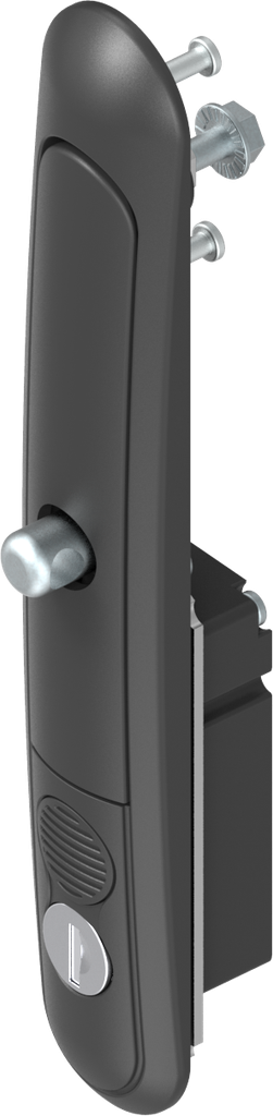 poignée escamotable avec bouton-poussoir 1185 pour came ou crémone clé différente et pour cadenas, zamak époxy noir