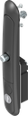 poignée escamotable avec bouton-poussoir 1185 pour came ou crémone clé différente et pour cadenas, zamak époxy noir