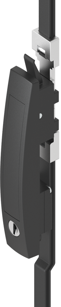 Lifthandle locking system complete with 2 locking points, keyed different, Polyamide GF black