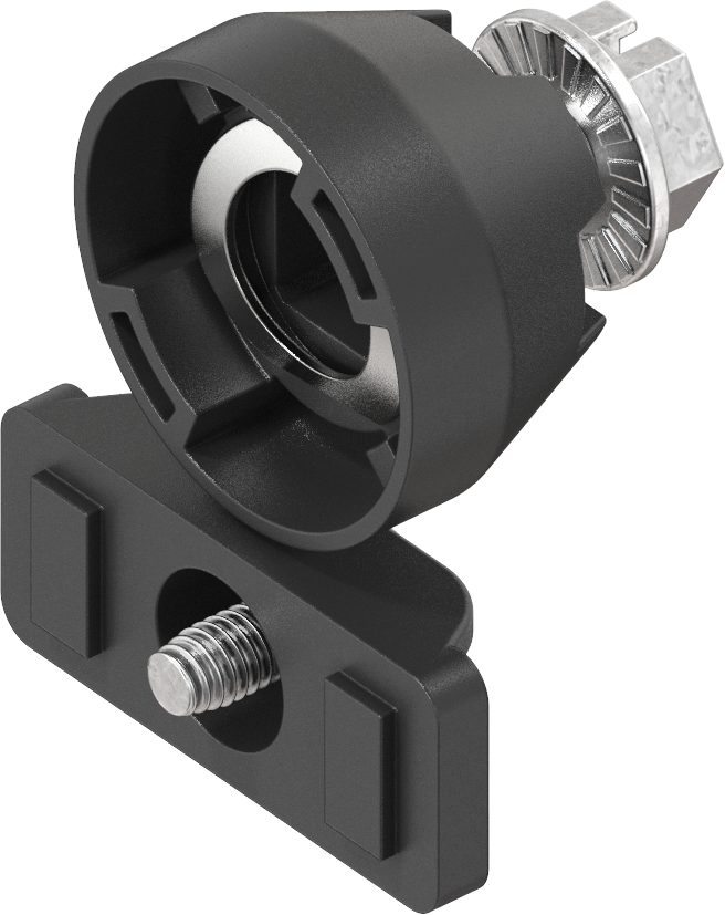 Sluitlipadapter met montagebeugel, PBT GF en polyamide GF zwart