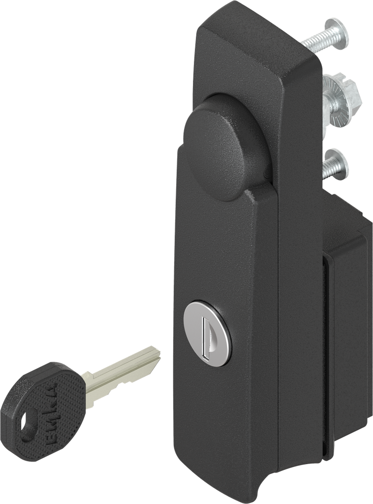 Zwenkgreep "klein" met rondcilinder verschillend sluitend, polyamide GF zwart