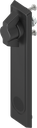 Escutcheon 2153 with wing knob, non-keyed, Polyamide black and zinc die black powder-coated