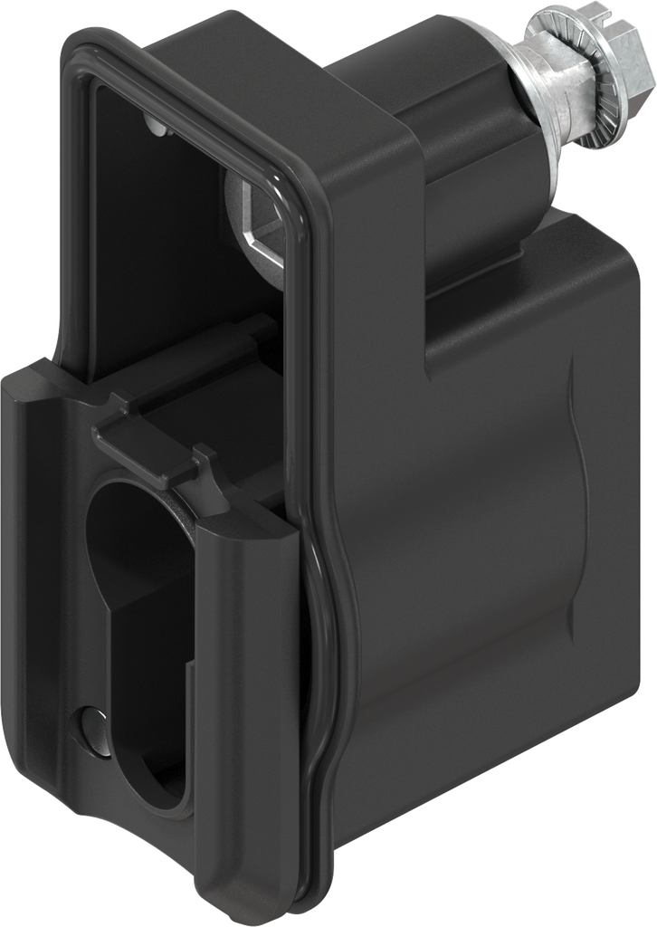 Módulo derecha para cilindro perfilado 40, zamak recubierto de polvo negro para uso en exteriores