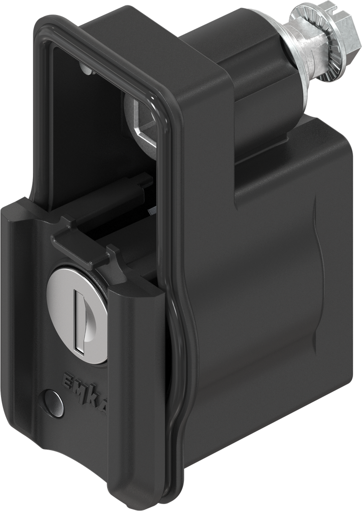 Modulo destro con cilindro tondo EK 333, zama nero verniciato a polvere per applicazione esterna