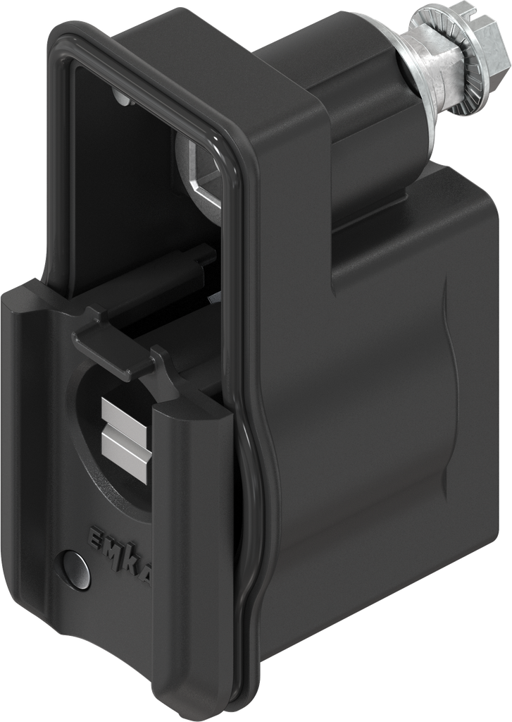 Locking set, right version, with insert railway, Zinc die black powder-coated for outdoor use