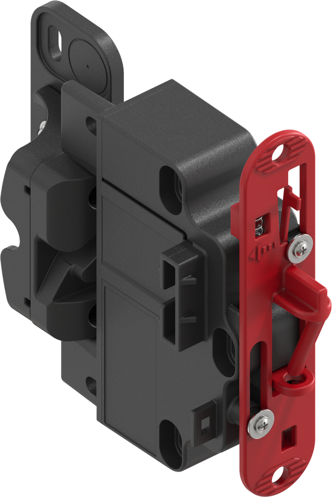 ePush Lock, chiusura a pressione elettromeccanico con apertura di emergenza per interruttore/pulsante e propulsore per l'apertura di emergenza, poliammide GF nero