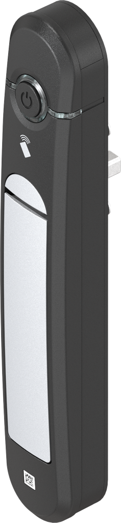 Maneta giratoria Agent E Stand-Alone con lector de tarjetas RFID 13,56 MHz, zamak recubierto de polvo aluminio blanco y poliamida GF negro