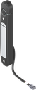 Zwenkgreep Agent E bekabeld met RFID lezer 13.56 kHz, zamak gepoedercoat in wit aluminium en polyamide GV zwart
