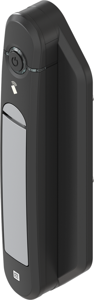 Maniglia girevole Agent E wireless con lettore di schede RFID a 13,56 kHz, zama alluminio brillante verniciato a polvere e poliammide GF nero